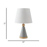 metal table lamp cone white 17''x10'' china
