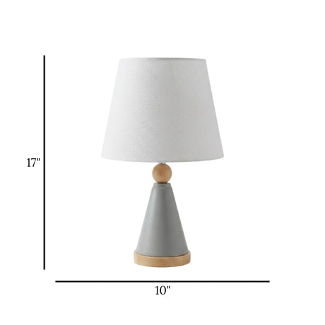 metal table lamp cone white 17''x10'' china