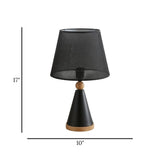 metal table lamp cone black 17''x10'' china