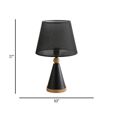 metal table lamp cone black 17''x10'' china