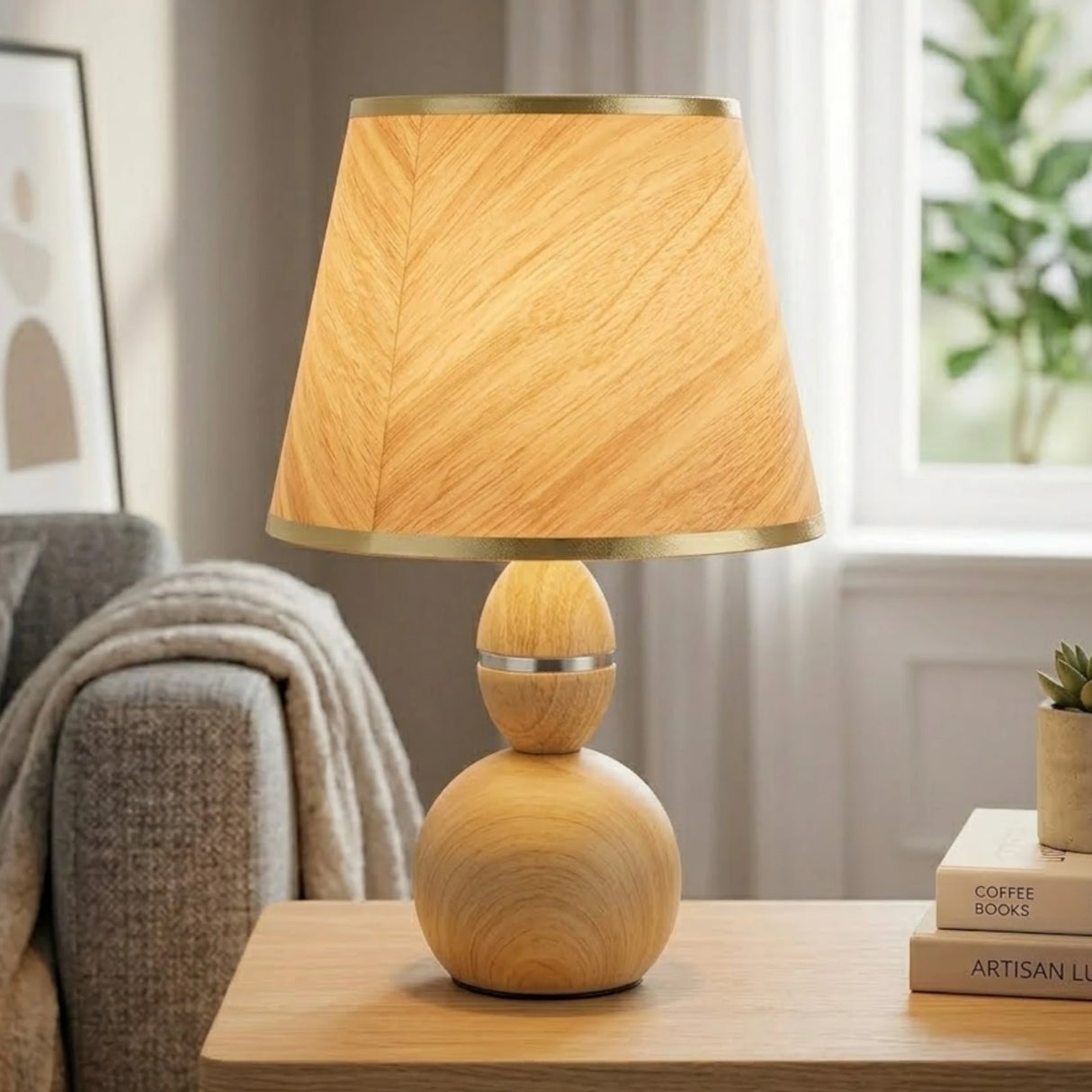 wooden table lamp candy 16.5''x10'' china
