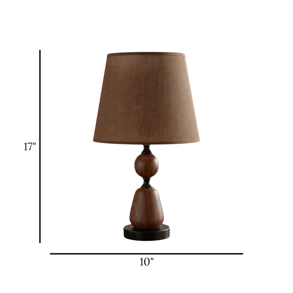 metal table lamp brown 17''x10'' china