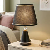 metal table lamp & crystal black 16''x10'' china