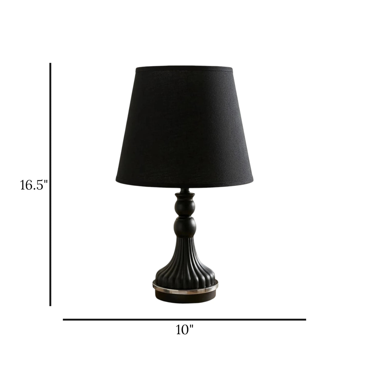 metal table lamp black 16.5''x10'' china