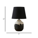 ceramic table lamp black & white 13''x8'' china
