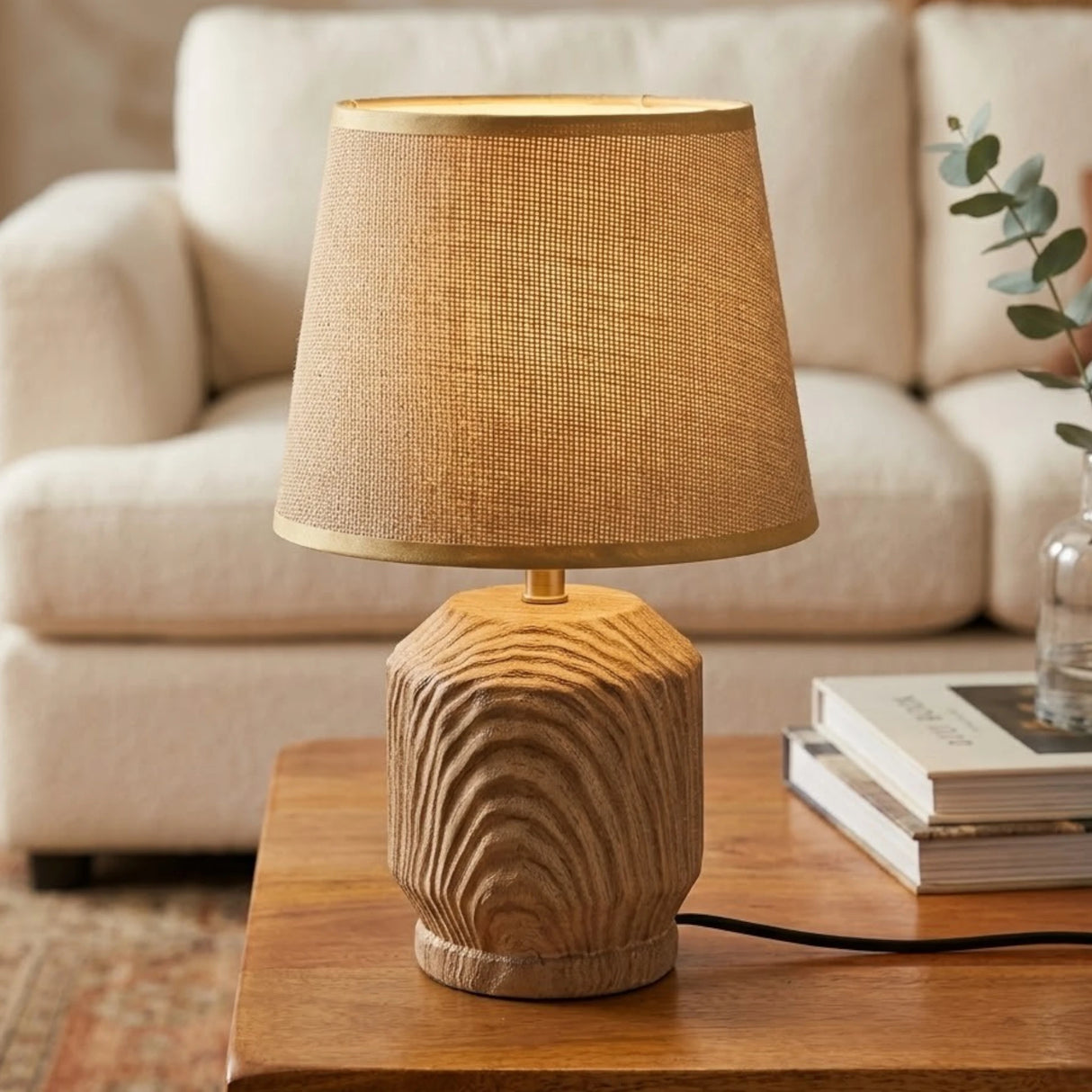 ceramic table lamp brown 12.5''x7.5'' china