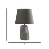 ceramic table lamp grey 13''x8'' china