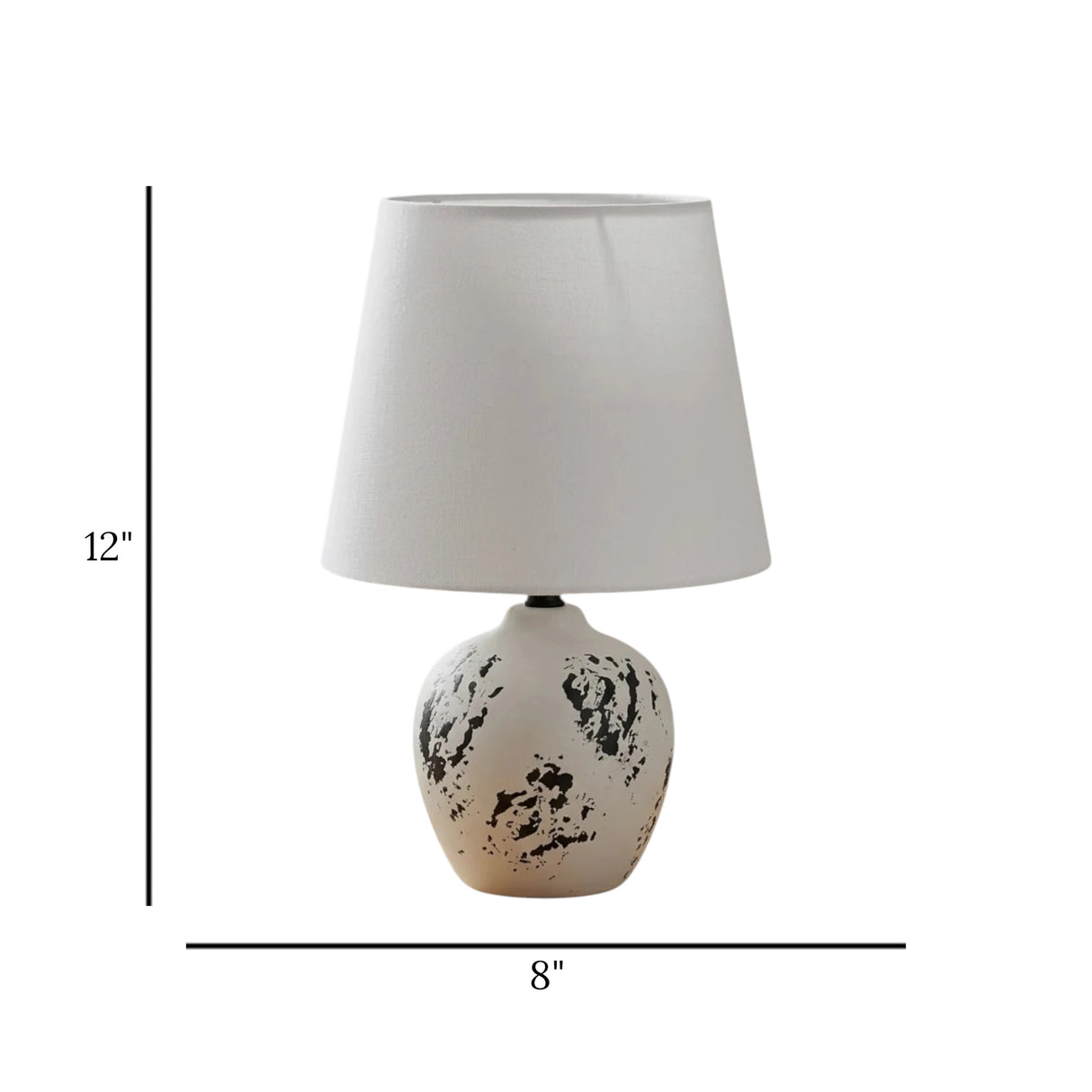 ceramic table lamp off white 12''x8'' china