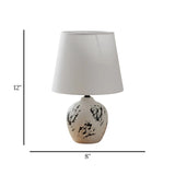 ceramic table lamp off white 12''x8'' china
