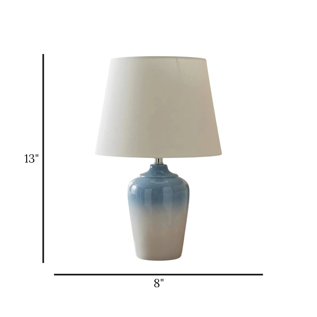 ceramic table lamp 2tone blue 13''x8'' china