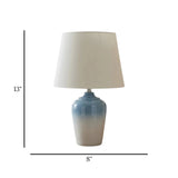 ceramic table lamp 2tone blue 13''x8'' china