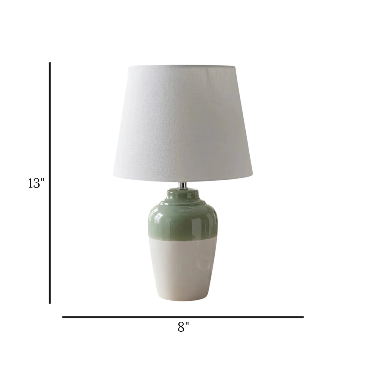ceramic table lamp 2tone green 13''x8'' china
