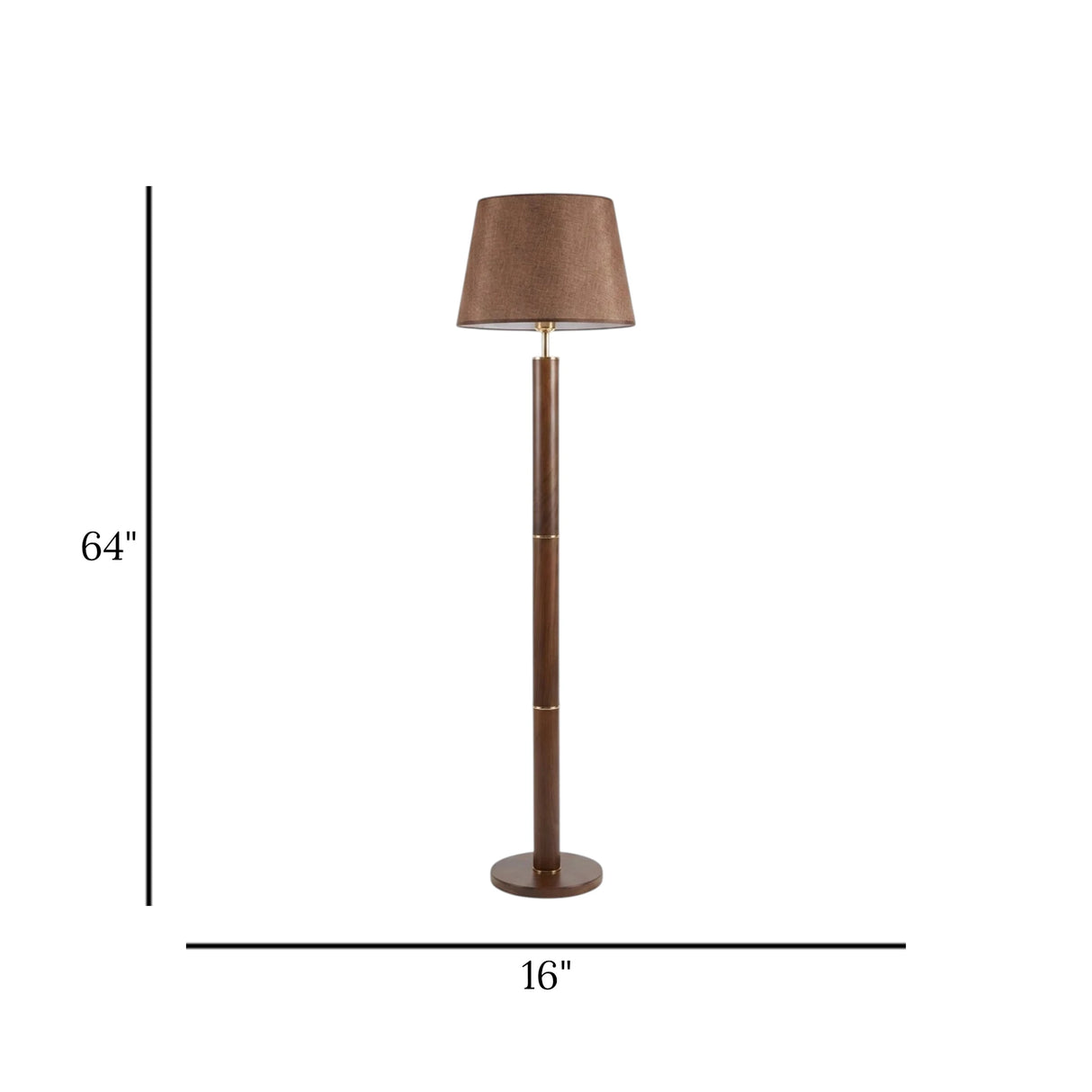 metal floor lamp brown 64''x16'' china