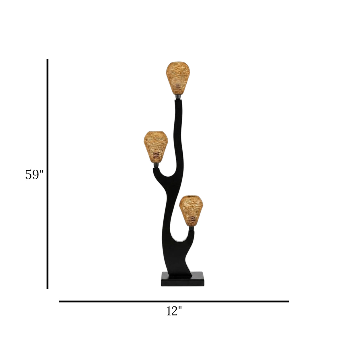 floor lamp wood spiral 59''x12''
