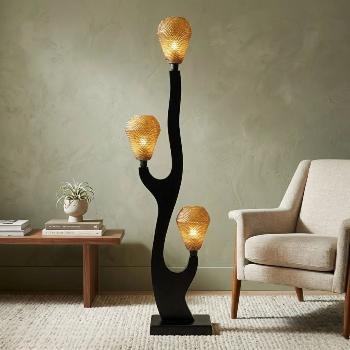 floor lamp wood spiral 59''x12''