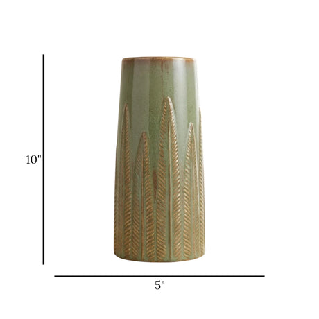 ceramic vase textured leaves parrot large 10''x5'' china