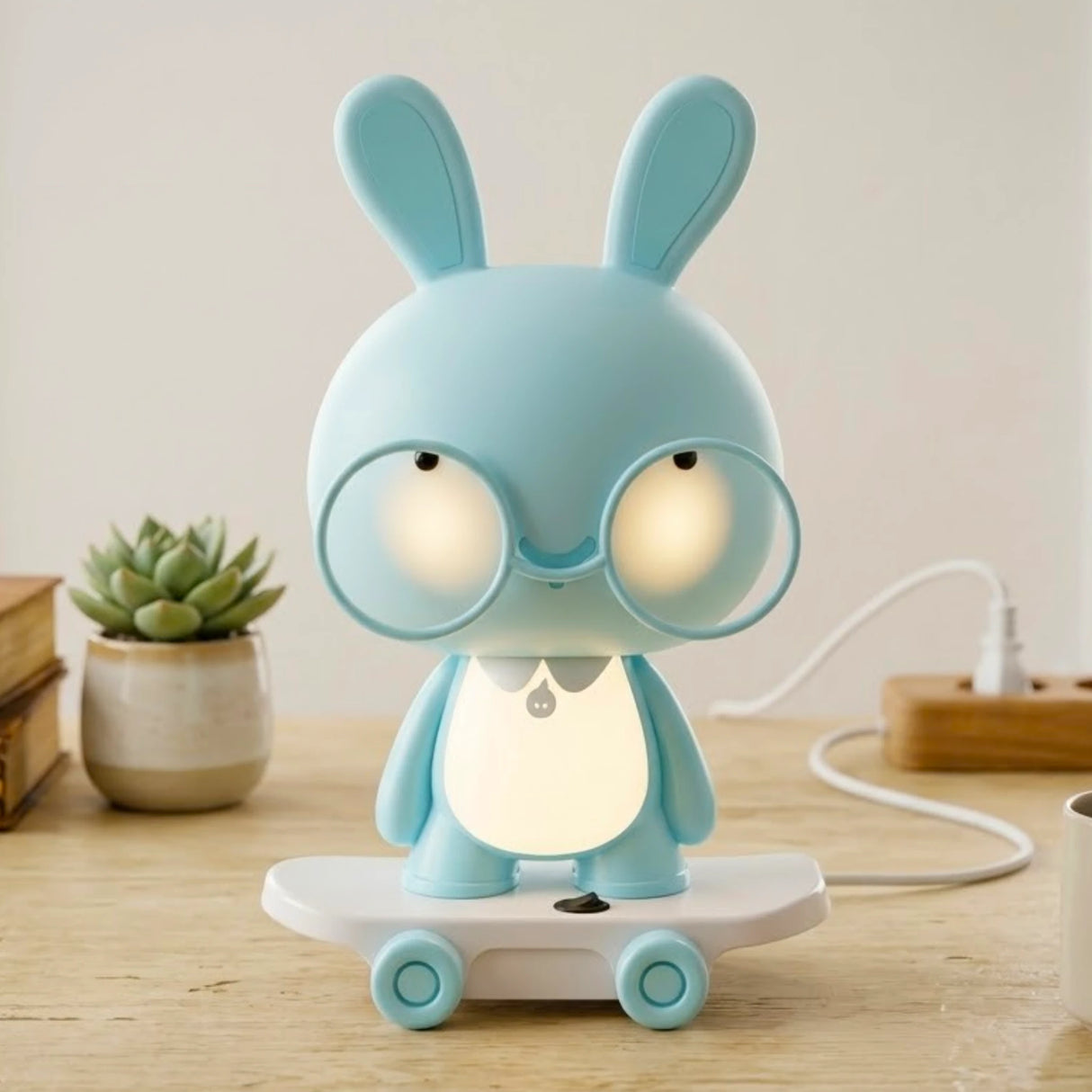 plastic baby lamp skateboard bear sky blue 13x9 china