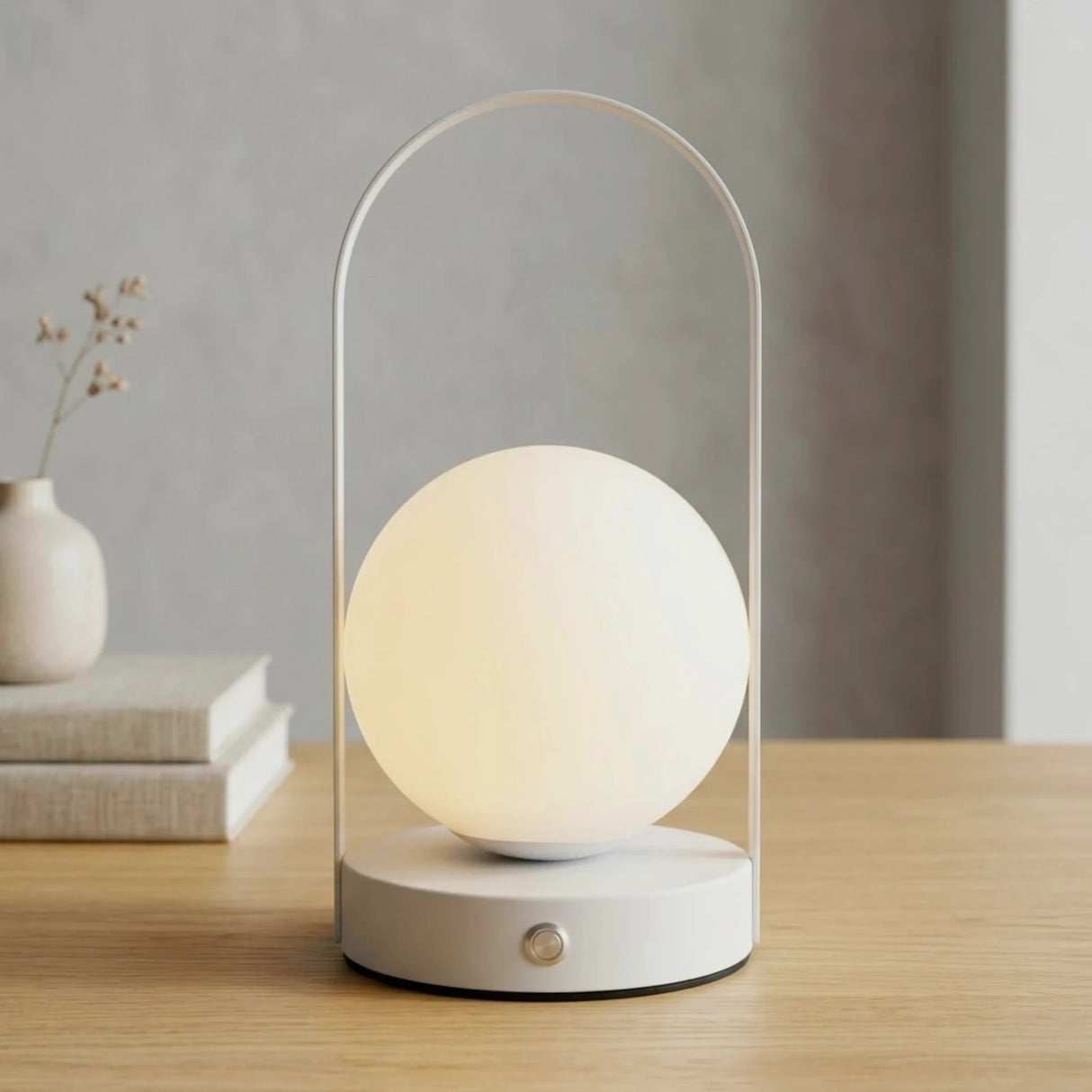 table touch lamp globe white 10x5 china