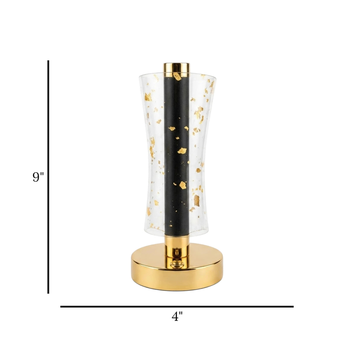 acrylic touch lamp golden flake golden & black 9x4 china