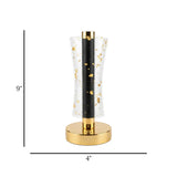 acrylic touch lamp golden flake golden & black 9x4 china