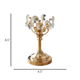 fancy metal candle stand with crystal beads small 8.5x4.5 china