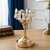 fancy metal candle stand with crystal beads small 8.5x4.5 china