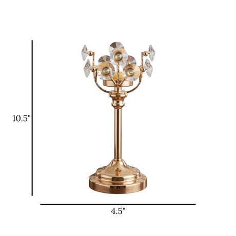 fancy metal candle stand with crystal beads medium 10.5''x4.5'' china