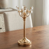 fancy metal candle stand with crystal beads large 12x4.5 china