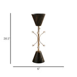 metal flower stand with crystal beads antique black small 20.5x6 china