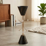 metal flower stand with crystal beads antique black small 20.5x6 china