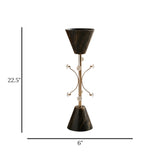 metal flower stand with crystal beads antique black large 22.5x6 china