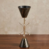 metal flower stand with crystal beads antique black large 22.5x6 china