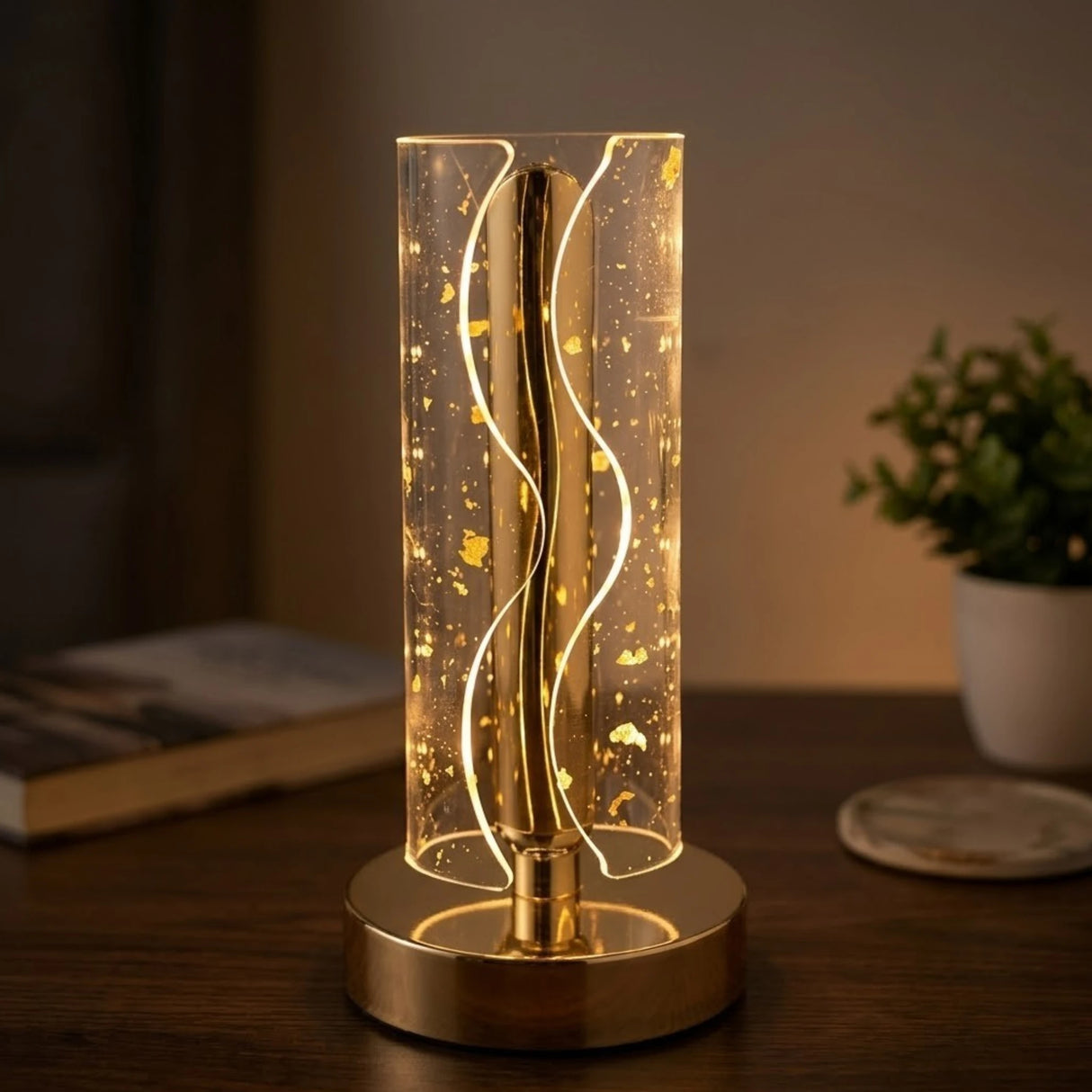 acrylic touch lamp golden flake wavy 8x4 china