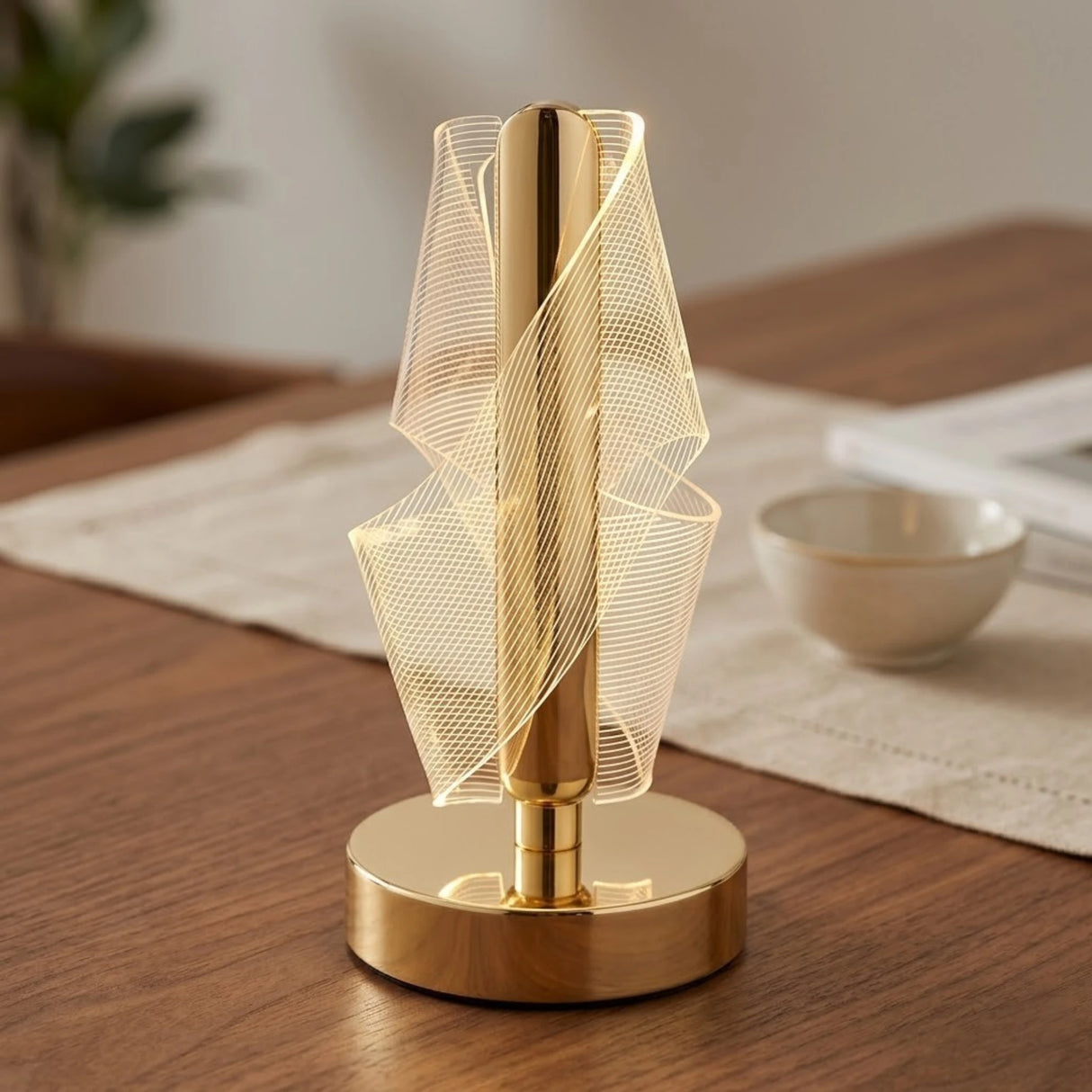 acrylic touch lamp curved golden 8x4 china