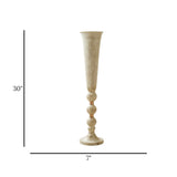 metal flower stand with 3 ball antique off white large 30x7 china