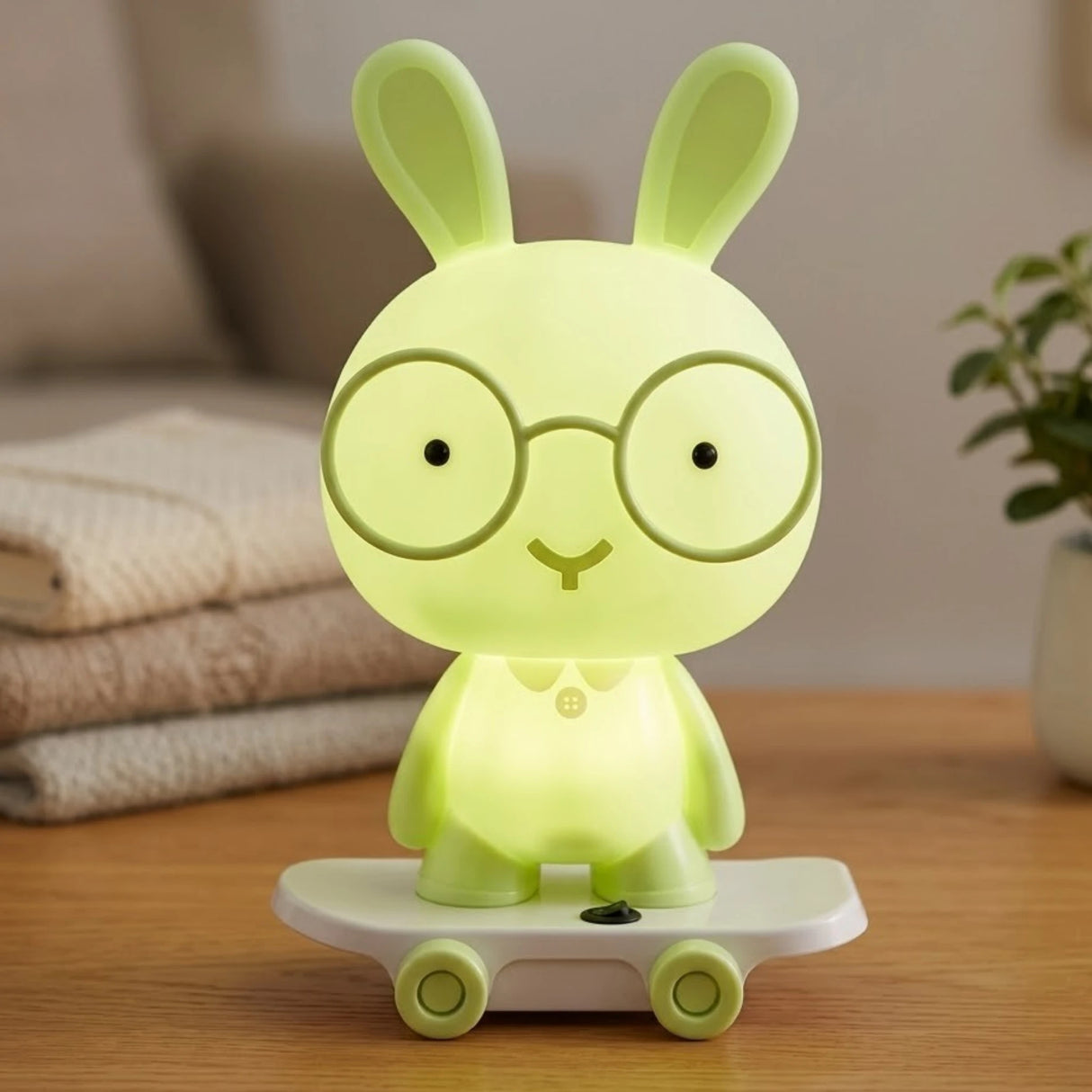 plastic baby lamp skateboard bear green 13x9 china