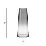 glass tube vase black 8''x3.5'' china