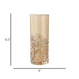 glass tube vase caret golden 11.5''x4.5'' china