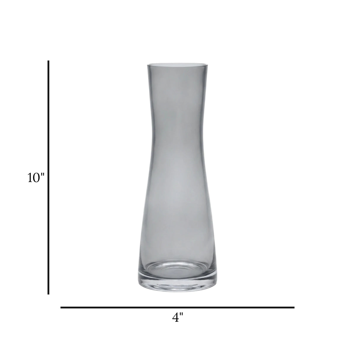 glass vase black shine 10''x4'' china