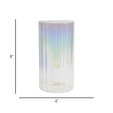 glass tube vase lines multi shine small 8''x4'' china