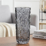 glass vase diamond cut black shine 9.5''x4'' china