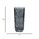 glass vase diamond cut black shine 9.5''x4'' china
