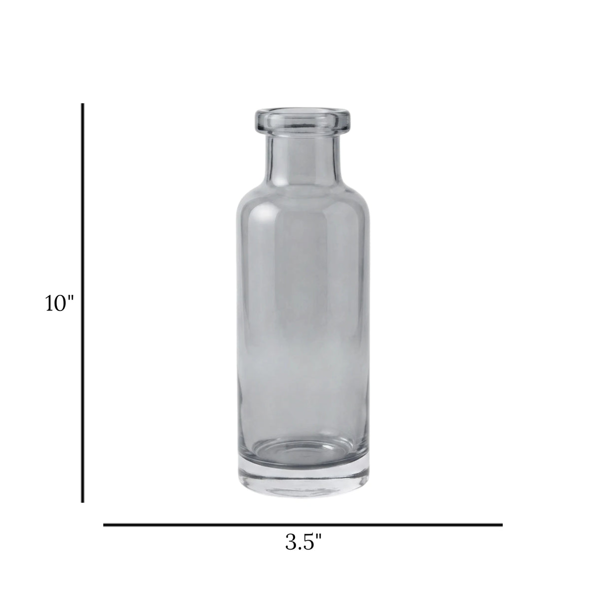 glass vase black shine 10''x3.5'' china