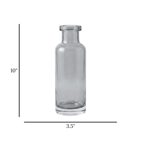 glass vase black shine 10''x3.5'' china