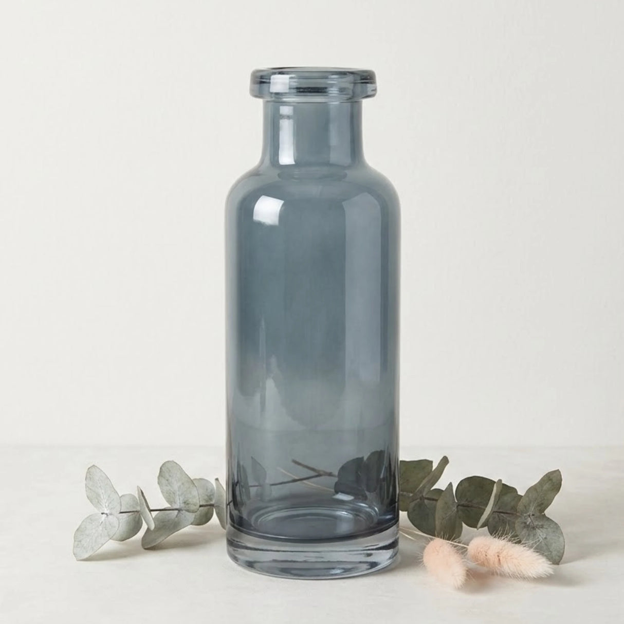 glass vase black shine 10''x3.5'' china