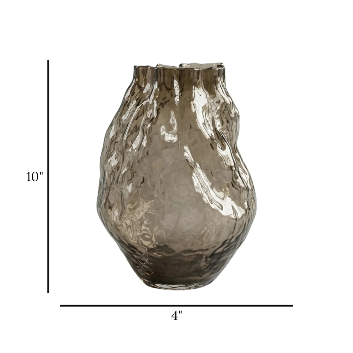 glass vase black shine small 10''x4'' china