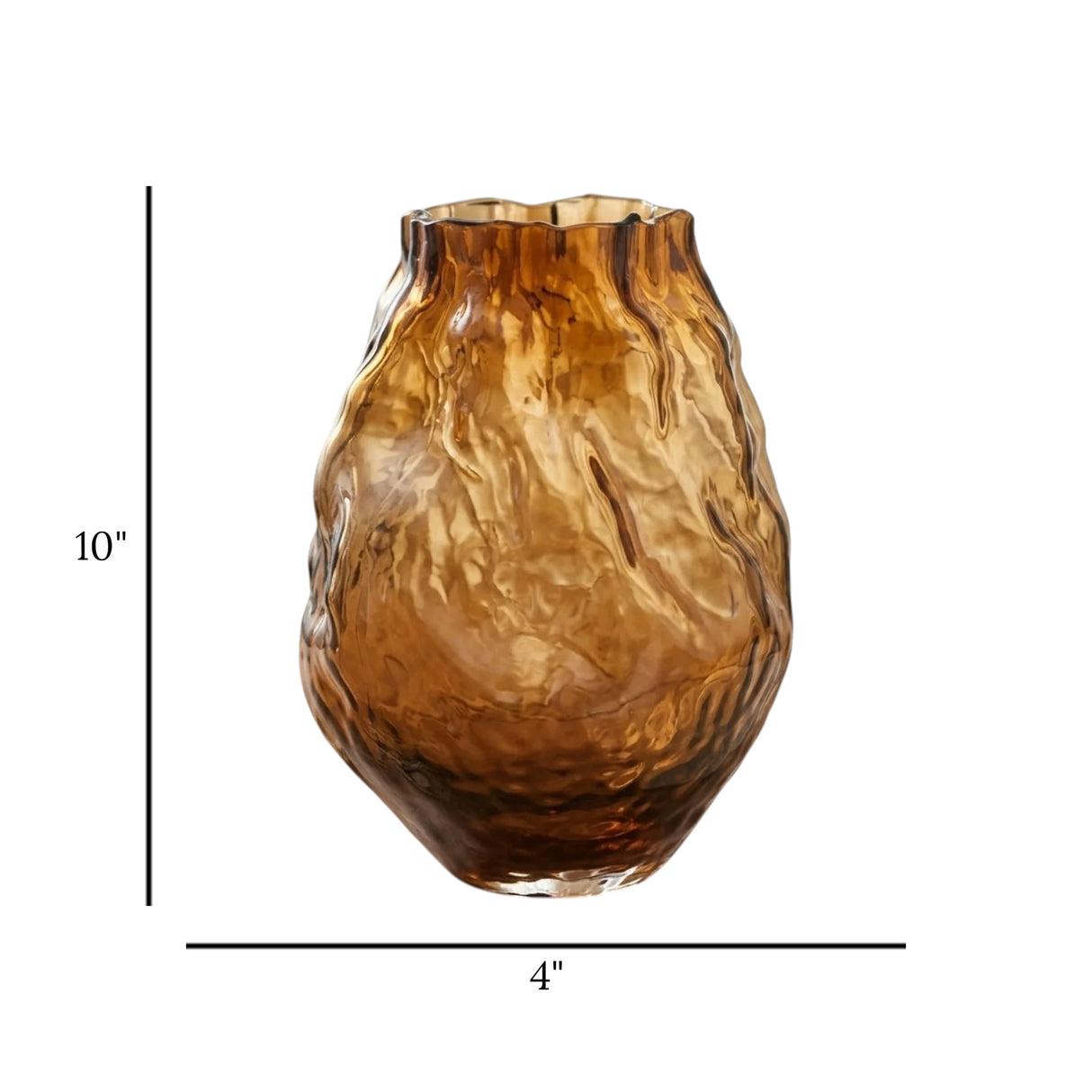 glass vase golden small 10''x4'' china