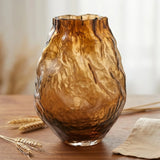 glass vase golden small 10''x4'' china