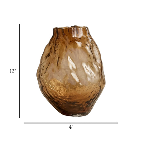 glass vase golden large 12''x4'' china