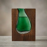 glass wood vase green small 9.5''x7'' china
